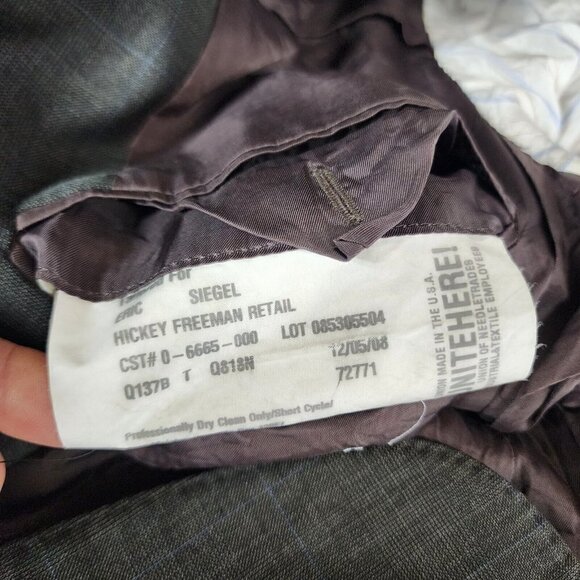 Hickey Freeman Loro Piana Tasmanian Super 130s Wool Blazer Jacket Coat 44R? Gray - Picture 12 of 15